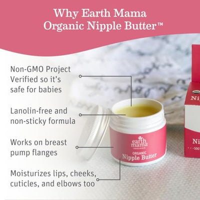 BAIBI WISE Organic Nipple Butter™ | Nipple Cream Safe for Breastfeeding | Postpartum Essentials for Nursing | Non Lanolin Nipple Cream, 2-Fluid Ounce