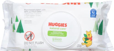 Baibi Wise by Huggies Natural Care Sensitive Baby Wipes, Unscented, Hypoallergenic, 99% Purified Water, 12 Flip-Top Packs (768 Wipes Total), Packaging May Vary