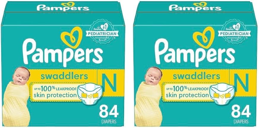 Baibi Wise Pampers Swaddlers Newborn Diaper Size 0 84 Count (Pack of 2)