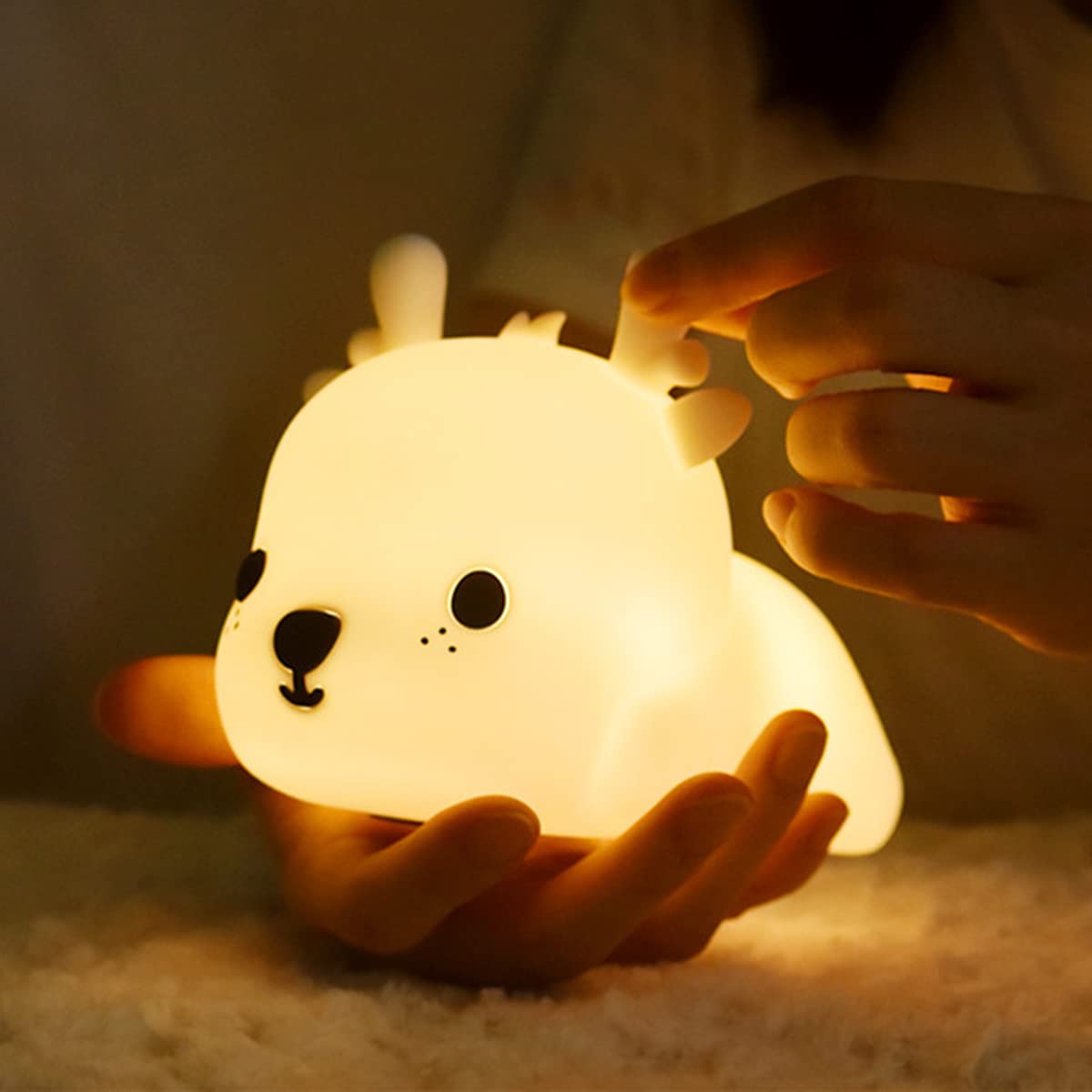 BAIBI WISE Night Light for Kids,Cute Silicone Nursery Slug Lamp for Baby and Toddler,Animal NightLight for Boys and Girls,Fun Squishy Night Lamp for Bedroom,Kawaii Bedside Lamp for Kids Room