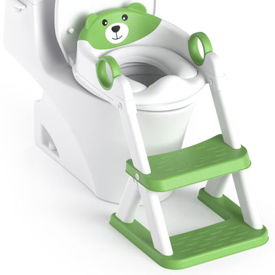 Baibi Wise Potty Training Seat, Upgrade Toddler Toilet Seat for Kids Boys Girls, 2 in 1 Potty Training Toilet for Kids, Splash Guard Anti-Slip Pad Step Stool（Blueyellow）