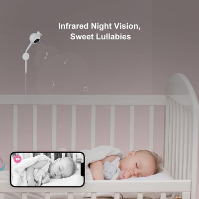 Baibi Wise Baby Breathing Monitor - with Camera and Audio, Tracking Baby's Breathing, Sleeping, Movement. i2 Wi-Fi Video Baby Monitor, Contactless, Work with Smartphone.