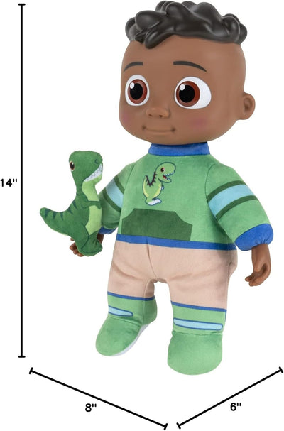 Baibi Wise by CoComelon My Friend Cody with Dinosaur Plush - Plays ‘Cody’s Special Dinosaur Day’ Song Clips - Press Tummy for Music and Phrases - Toys for Preschoolers