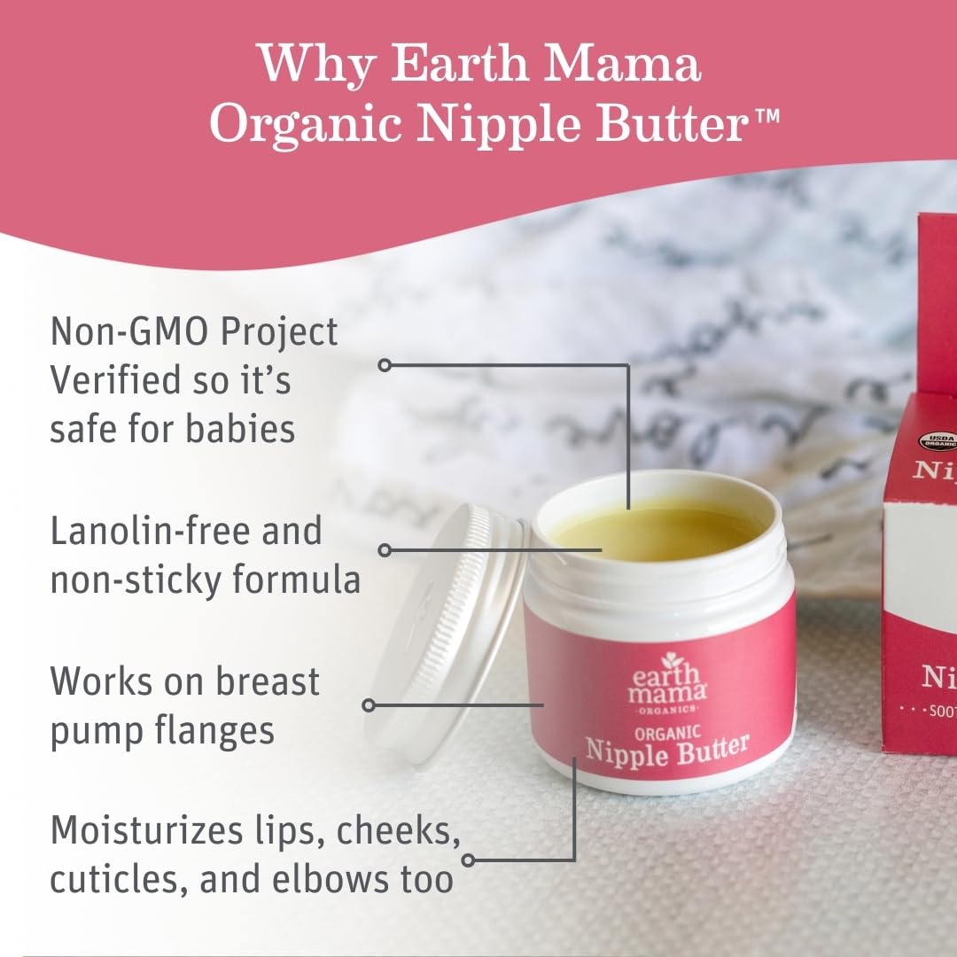 BAIBI WISE Organic Nipple Butter™ | Nipple Cream Safe for Breastfeeding | Postpartum Essentials for Nursing | Non Lanolin Nipple Cream, 2-Fluid Ounce