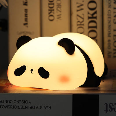 BAIBI WISE Cute Panda Night Light, LED Squishy Night Light, Food Grade Silicone, Rechargeable Nursery Nightlight with 3 Level Dimmable Bedside Touch Lamp for Room Decor, Funny Gifts for Boys Girls