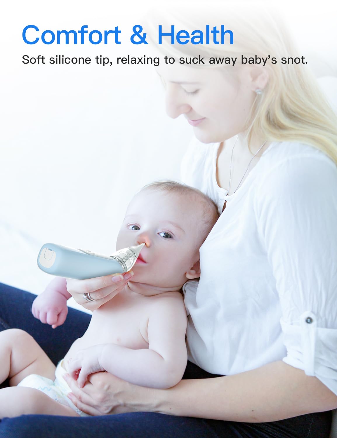 Baibi Wise Baby Nasal Aspirator, Electric Nose Sucker with 5 Levels Suction, Soothing Light & Nursery Rhymes