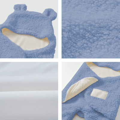 BAIBI WISE Baby Swaddle Blanket Boys Girls Cute Bear Plush Essential Receiving Blanket Ultra-Soft Newborn Registry Sleeping Wraps for Infant 0-6 Months - White