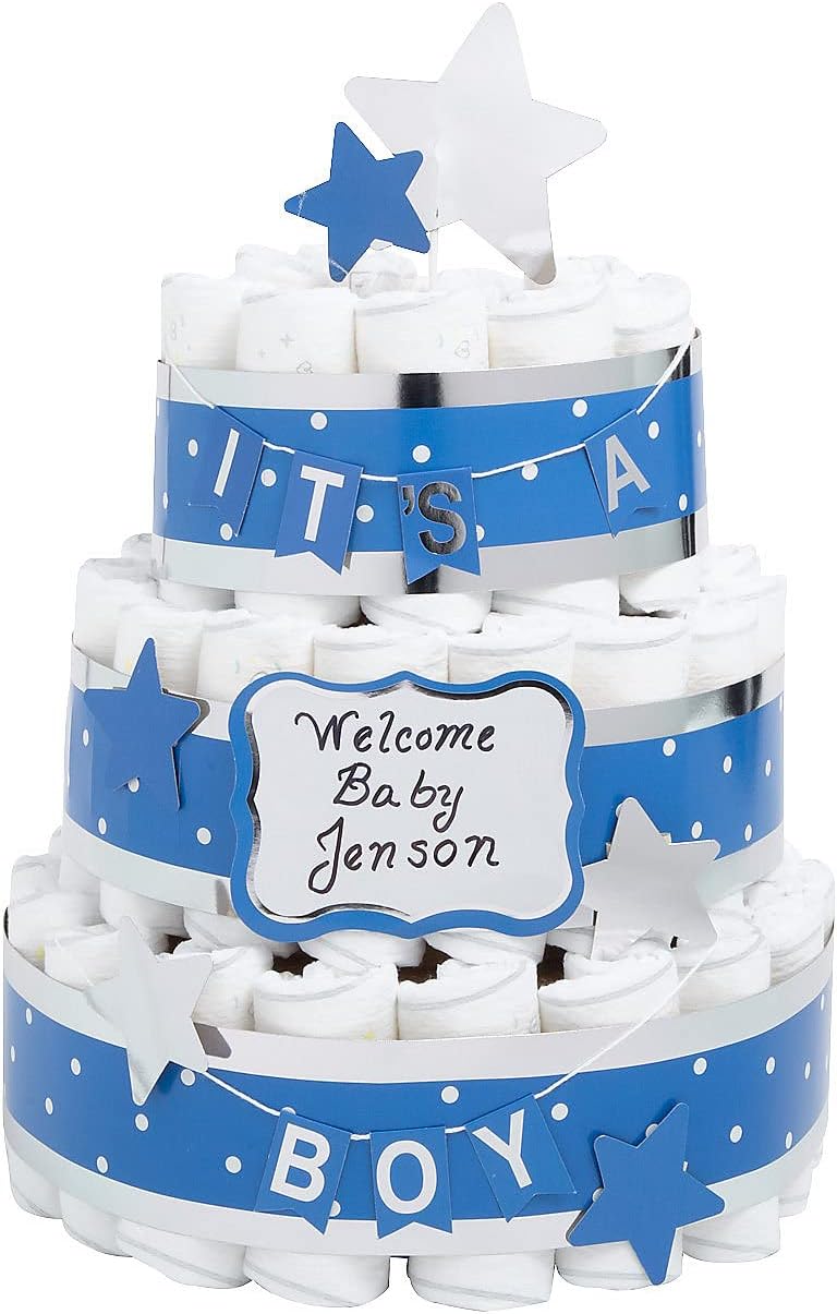 BAIBI WISE It’s a Boy Diaper Cake Decorating Kit – 13 Pieces