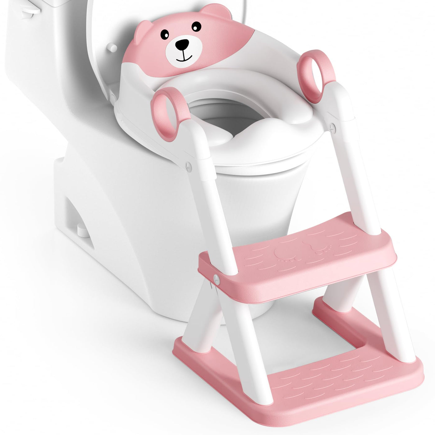 Baibi Wise Potty Training Seat, Upgrade Toddler Toilet Seat for Kids Boys Girls, 2 in 1 Potty Training Toilet for Kids, Splash Guard Anti-Slip Pad Step Stool（Blueyellow）