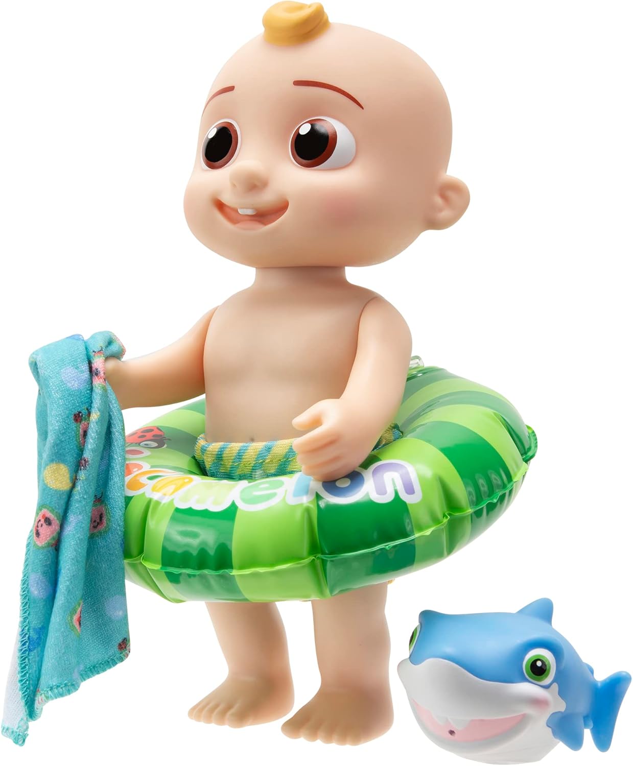 Baibi Wise by CoComelon - Splish Splash JJ Doll- with Shark Bath Squirter and Water3 Accessories Water Play - Toys for Kids and Preschoolers - Amazon Exclusive