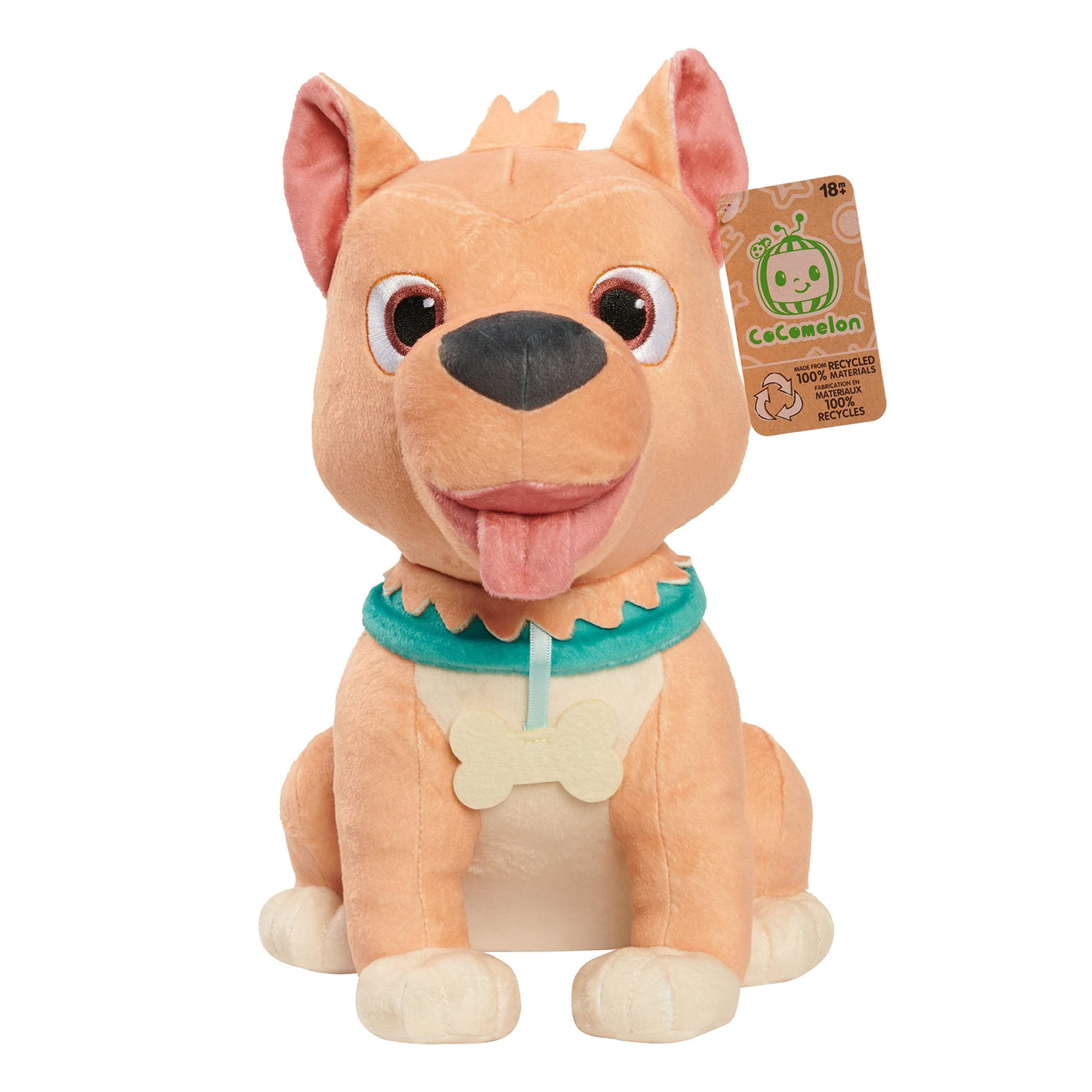 Baibi Wise Just Play by Cocomelon 100% Recycled Materials Bingo Plush Stuffed Animal, Dog, Officially Licensed Kids Toys for Ages 18 Month