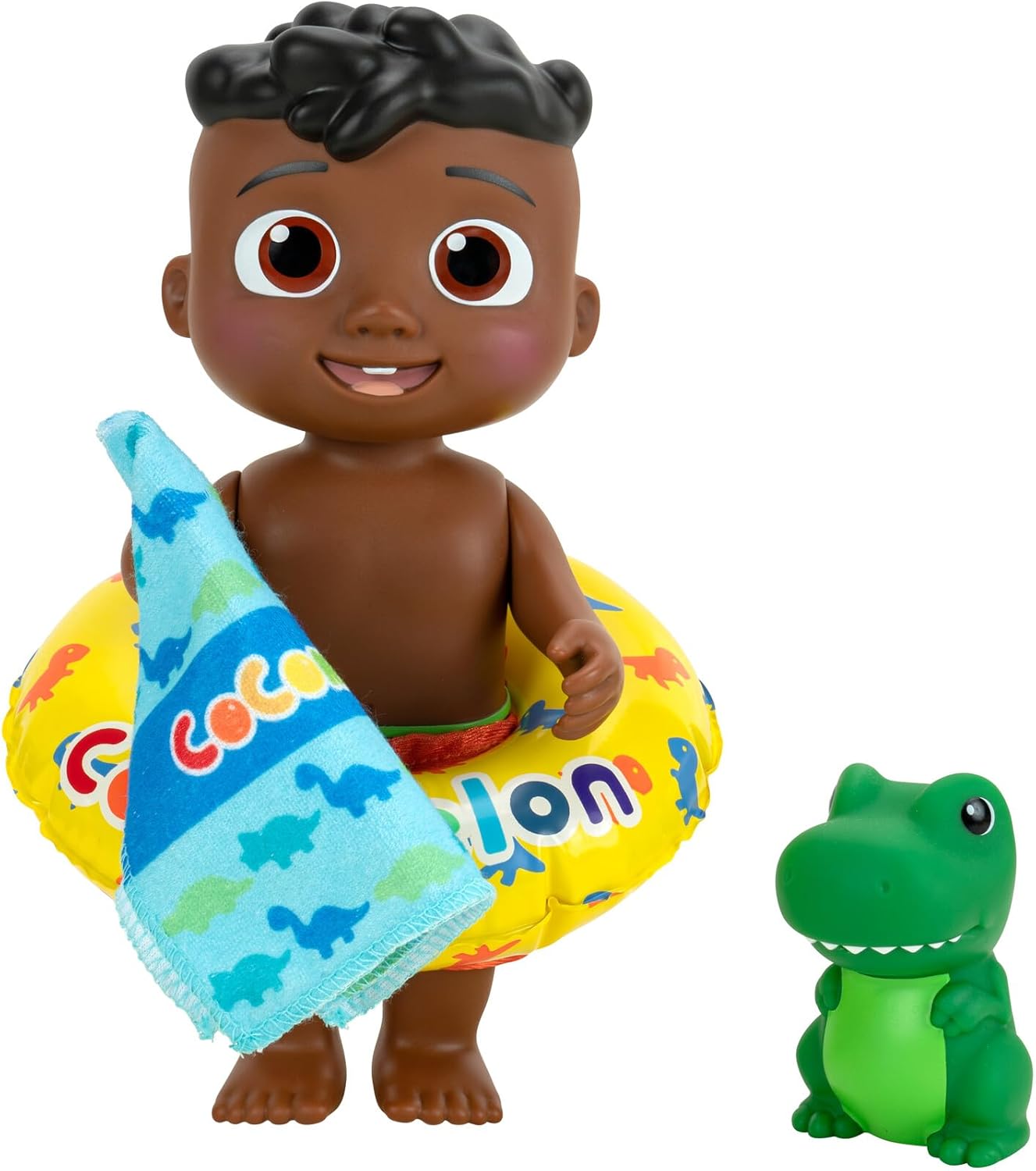 Baibi Wise CoComelon - Splish Splash Cody Doll with Dino Bath Squirter and Water Accessories - Water Play - Toys for Kids and Preschoolers - Amazon Exclusive