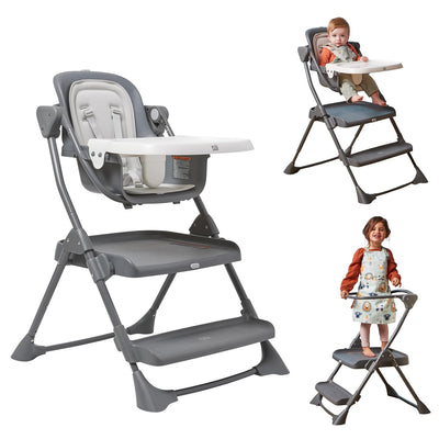 BAIBI WISE First Years 2-for-1 Baby High Chair and Toddler Tower - Convertible Baby Chair to Toddler Step Stool - High Chairs for Babies and Toddlers - Toddler Kitchen Step Stools - For Mealtime and Playtime