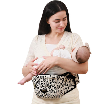 Baibi Wise Baby Carrier, Ergonomic Baby Hip Seat Waist Stool CPC-Certified Infant Carrier, Adjustable Waistband & Various Pockets for Newborns, Infants, Babies, All Seasons Carrier, Grey