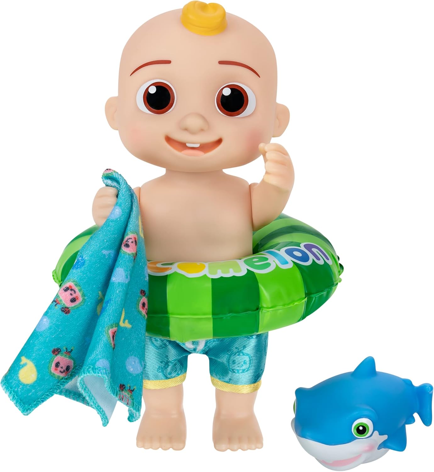 Baibi Wise by CoComelon - Splish Splash JJ Doll- with Shark Bath Squirter and Water3 Accessories Water Play - Toys for Kids and Preschoolers - Amazon Exclusive