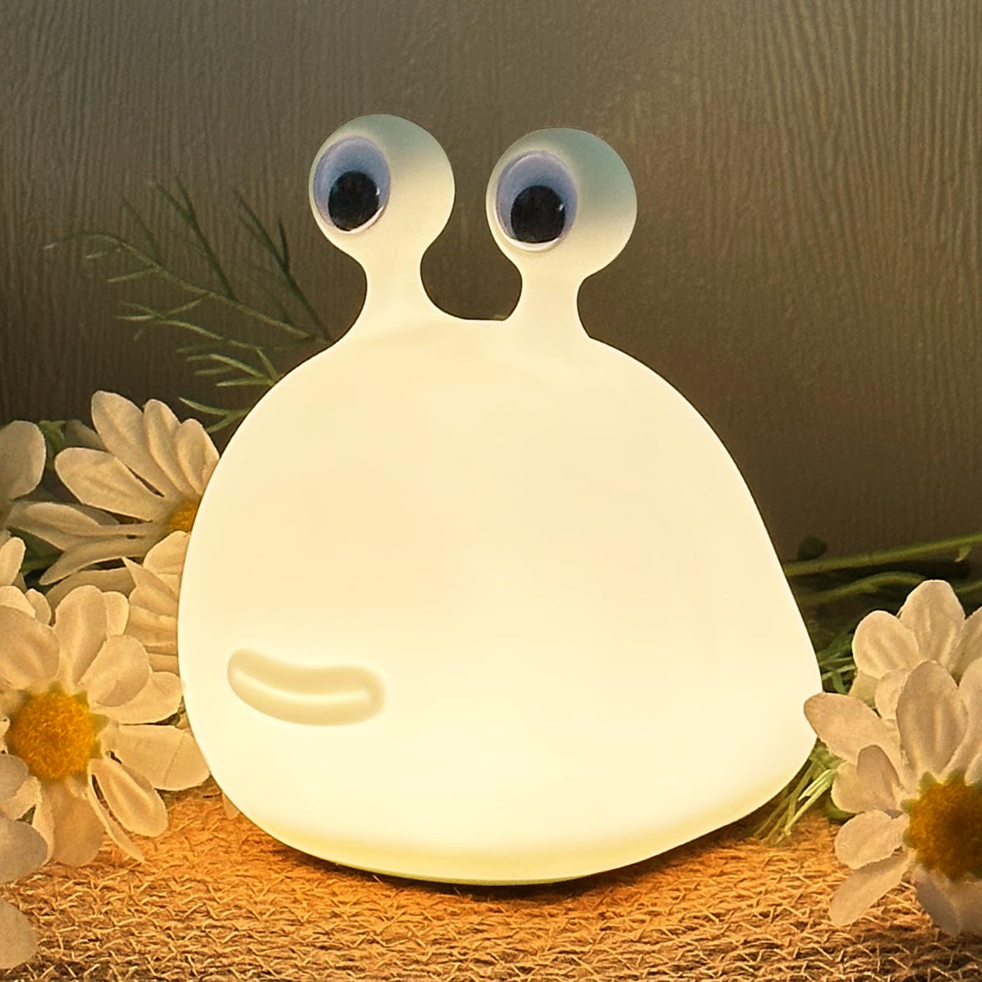 BAIBI WISE Night Light for Kids,Cute Silicone Nursery Slug Lamp for Baby and Toddler,Animal NightLight for Boys and Girls,Fun Squishy Night Lamp for Bedroom,Kawaii Bedside Lamp for Kids Room