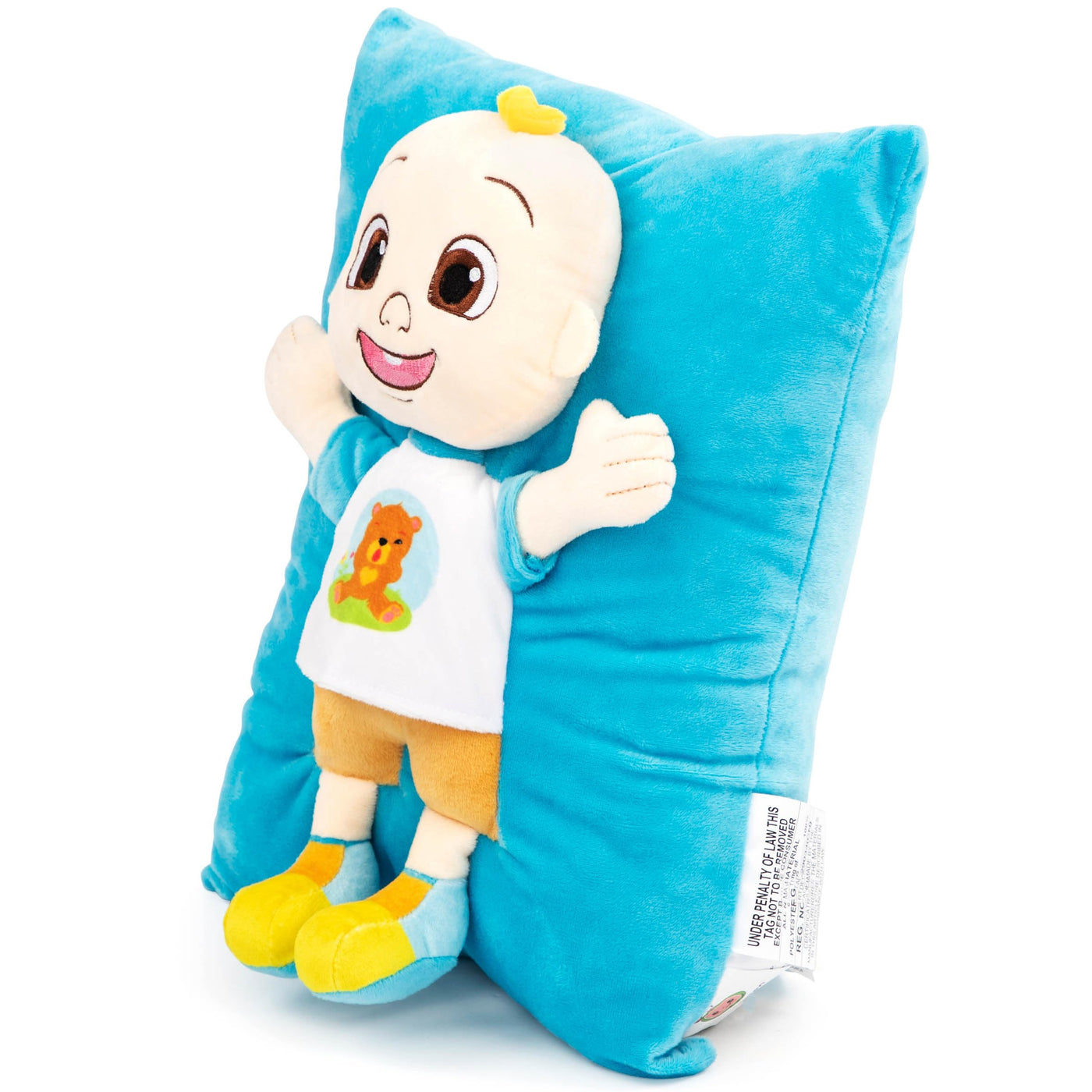 Baibi Wise Jay Franco by CoComelon JJ 3D Snuggle Plush Pillow - Super Soft Blue Pillow - Measures 15 Inches