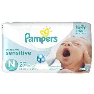 Baibi Wise Pampers Swaddlers Sensitive Newborn Diapers Size 0, 27 Count