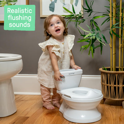 Baibi Wise Summer Infant by Ingenuity My Size Potty Pro in White, Toddler Potty Training Toilet, Lifelike Flushing Sound, for Ages 18 Months+, Up to 50 Pounds