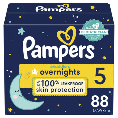 Baibi Wise Pampers Overnight Diapers - Swaddlers Overnights - Size 6, 72 Count, Disposable Baby Diaper, Night Time Leak and Skin Protection