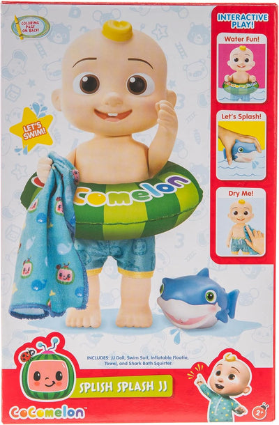 Baibi Wise by CoComelon - Splish Splash JJ Doll- with Shark Bath Squirter and Water3 Accessories Water Play - Toys for Kids and Preschoolers - Amazon Exclusive