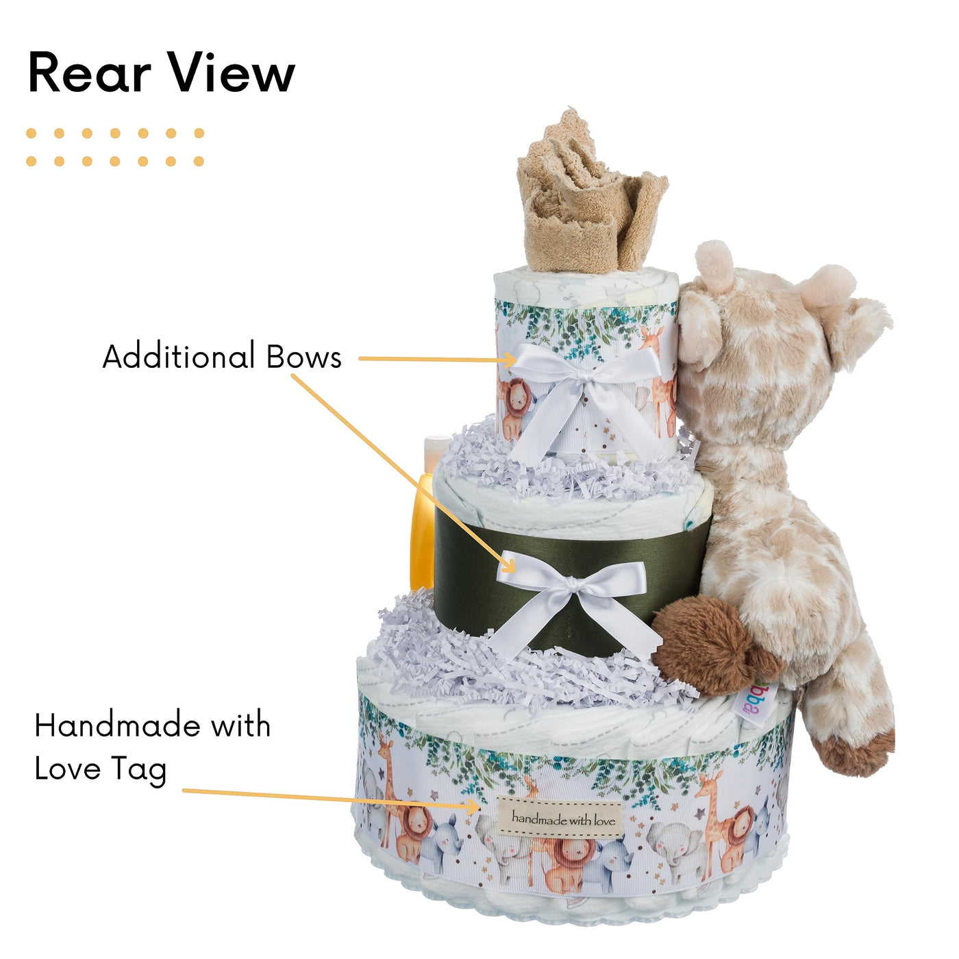 Baibi Wise Lil' Baby Cakes Boy Blue Diaper Cake - Makes a Beautiful Baby Gift - Adorable and Practical Handmade Baby Gift with 42 Swaddler Diapers Size 1-10 in x 12 in