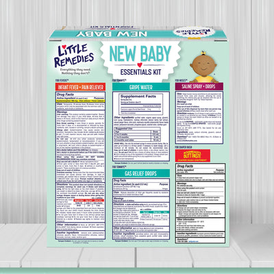 Baibi Wise Little Remedies, New Baby Essentials Kit, 6 Newborn Essentials, Saline Nasal Spray, Gas Relief Drops, Gripe Water, Fever Reliever, & Diaper Ointment