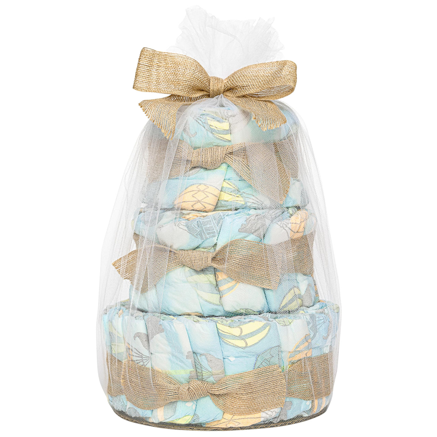 BAIBI WISE The Honest Company Diaper Cake | Clean Conscious Diapers, Baby Personal Care, Plant-Based Wipes | Above it All | Regular, Size 1 (8-14 lbs), 35 Count